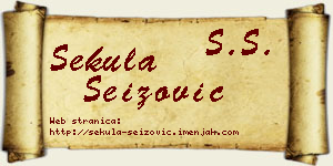 Sekula Seizović vizit kartica